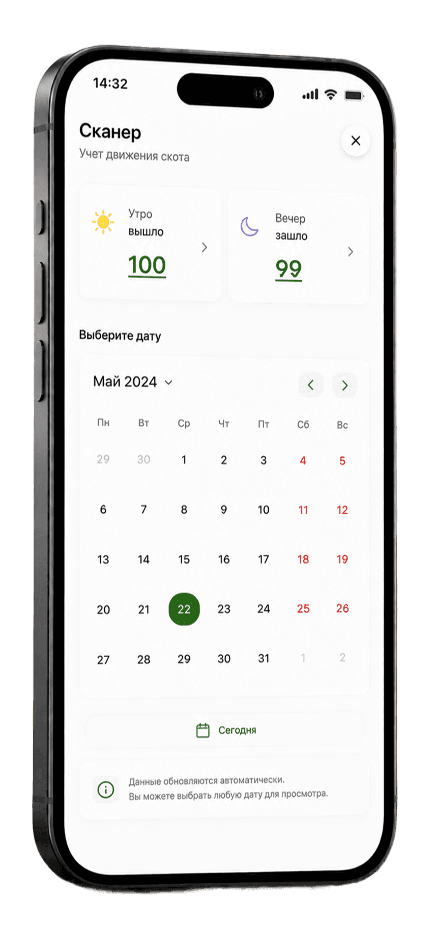 Мокап экрана сканера Dala Smart